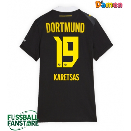 Borussia Dortmund Konstantinos Karetsas #19 Replik Auswärtstrikot Damen 2026-27 Kurzarm